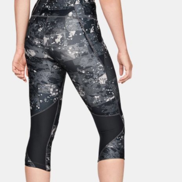 Under Armour Fly Fast Printed Black Small Capri - Picture 2 of 8